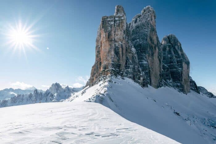Tre Cime v zimě