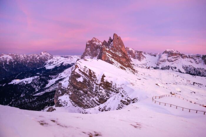 Seceda v zimě