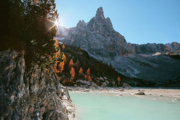 Lago di Sorapiss na podzim