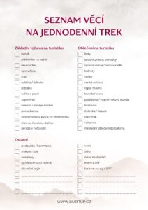 Výbava na jednodenní trek